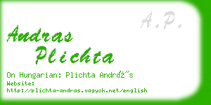 andras plichta business card